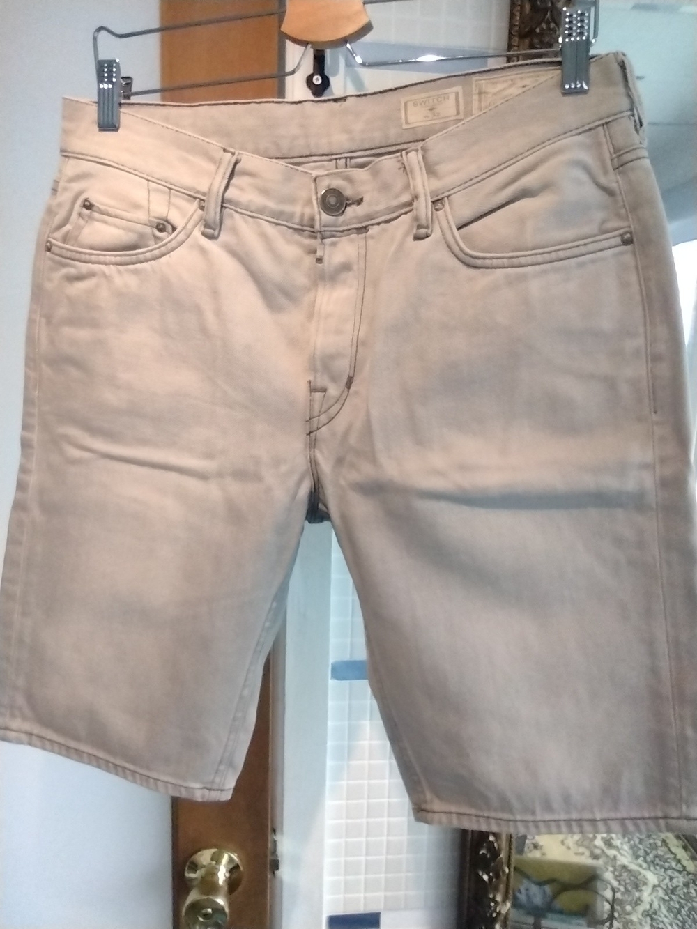 All Saints Men's Light Tan Denim Shorts